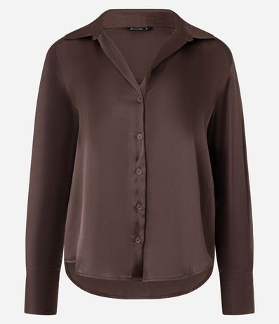 Camisa en Satén con Recortes y Botones 5