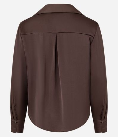 Camisa en Satén con Recortes y Botones 6