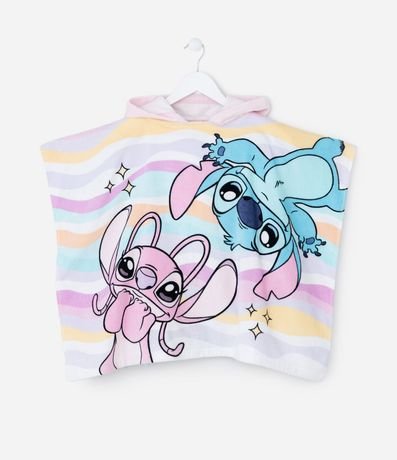 Poncho Infantil con Estampa Angel y Stitch- Talle Único 1