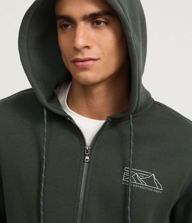 Saco Canguro en Algodón con Capucha y Estampa de Montaña 3