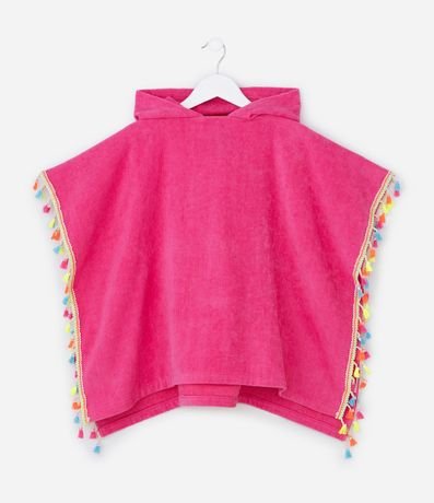 Poncho Infantil Toalla con Mini Pompones - Talle único