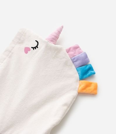 Poncho Infantil de Toalla con Capucha y Estampa de Unicórnio - Talle U 5