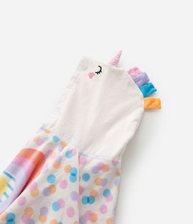 Poncho Infantil de Toalla con Capucha y Estampa de Unicórnio - Talle U 6