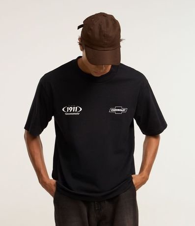 Remera Boxy en Algodón Grueso con Estampa Chevrolet