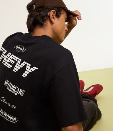 Remera Boxy en Algodón Grueso con Estampa Chevrolet 4