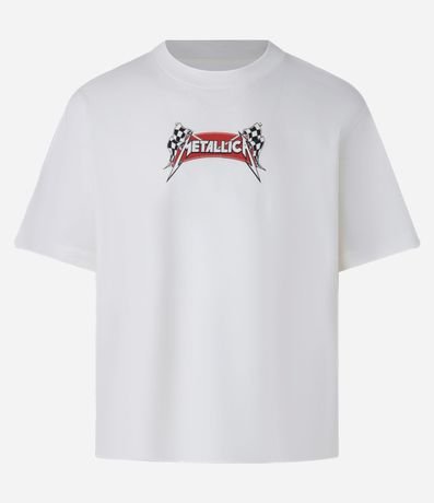 Remera Boxy en Algodón con Estampa Metallica 5