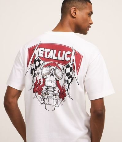 Remera Boxy en Algodón con Estampa Metallica 3