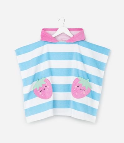 Poncho Infantil Toalla con Bolsillos Frutilla - Talle único