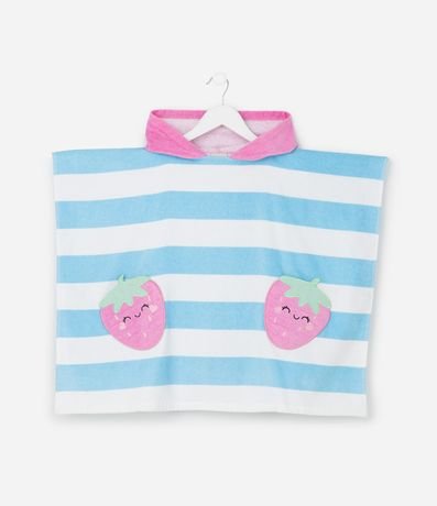 Poncho Infantil Toalla con Bolsillos Frutilla - Talle único 2