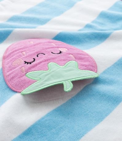 Poncho Infantil Toalla con Bolsillos Frutilla - Talle único 4