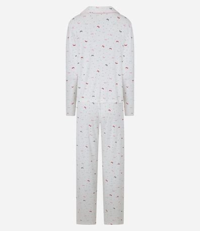 Pijama Americano Largo en Viscosa con Estampa de Lacitos 5