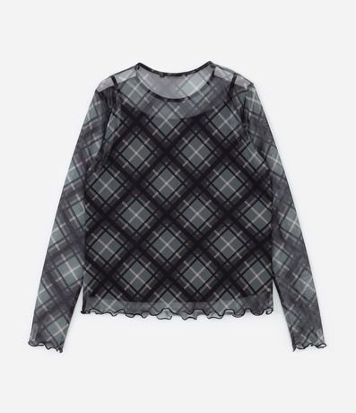 Blusa en Tule con Estampa de Cuadros Curve & Plus Size 6