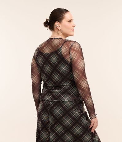 Blusa en Tule con Estampa de Cuadros Curve & Plus Size 4