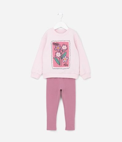 Conjunto Infantil Calentito con Bordado Flores - Talle 1 a 6 años