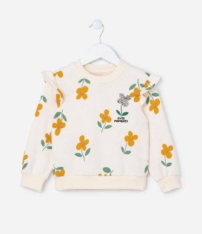 Conjunto Infantil Canelado con Estampa Flores - Talle 1 a 6 años 2