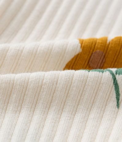 Conjunto Infantil Canelado con Estampa Flores - Talle 1 a 6 años 4