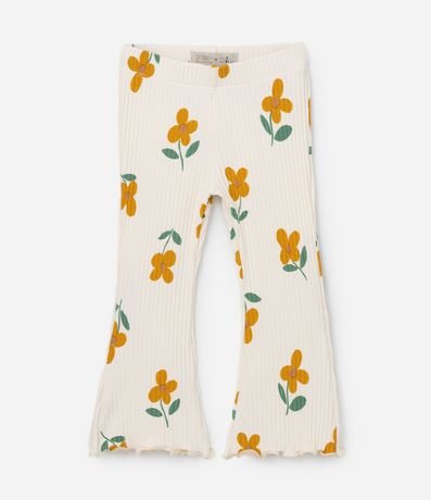 Conjunto Infantil Canelado con Estampa Flores - Talle 1 a 6 años 5