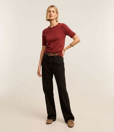 Blusa Básica de Punto con Cuello Redondo 4