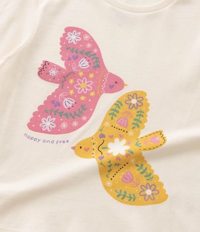 Blusa Infantil en Algodón Estampa de Pájaros - Talle 1 a 6 años 5