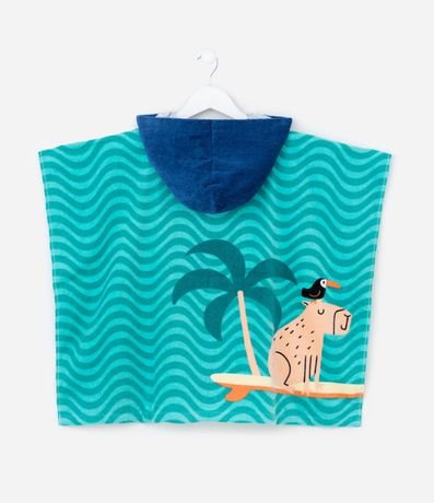 Poncho Infantil de Toalla con Capucha y Estampa de Animales  - Talle U 2