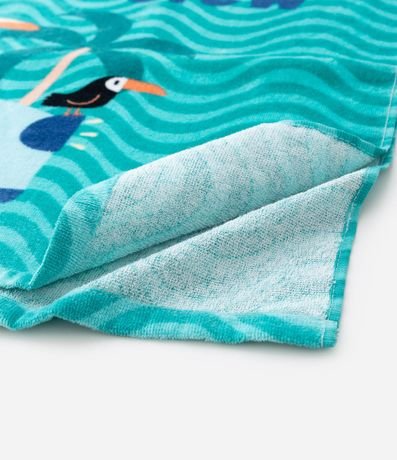 Poncho Infantil de Toalla con Capucha y Estampa de Animales  - Talle U 4