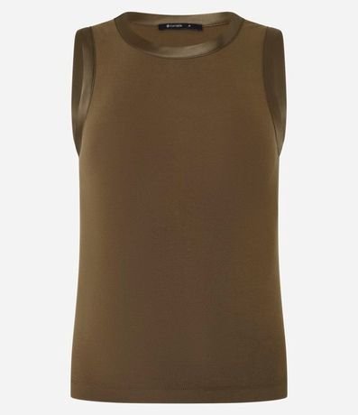 Blusa de Punto con Detalle en Satén 6