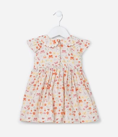 Vestido Infantil con Babados y Estampa Floral - Talle 0 a 18 meses 3