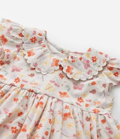Vestido Infantil con Babados y Estampa Floral - Talle 0 a 18 meses 7