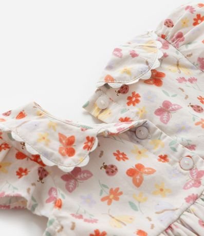 Vestido Infantil con Babados y Estampa Floral - Talle 0 a 18 meses 8
