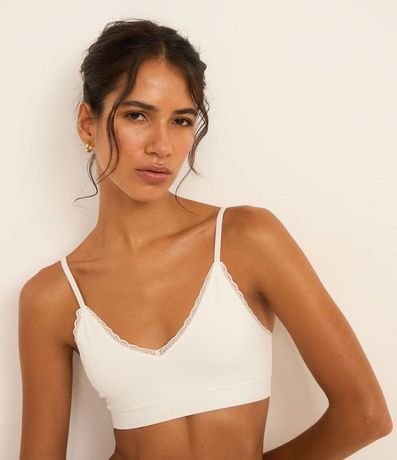 Kit 02 Soutiens Top Triángulo Seamless con Detalle de Encaje 6