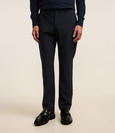 Pantalón Slim en Sastrería con Estampa de Cuadros en Hilo Teñido 2