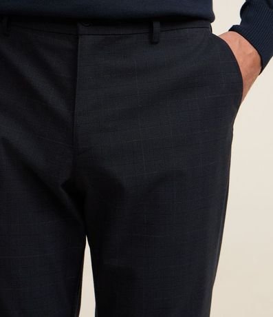 Pantalón Slim en Sastrería con Estampa de Cuadros en Hilo Teñido 3