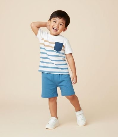 Conjunto Infantil con Pequeño Bolsillo y Estampa Rayada - Talle 1 a 6 años