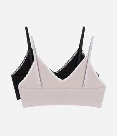 Kit 02 Soutiens Top Triángulo Seamless con Detalle de Encaje 2