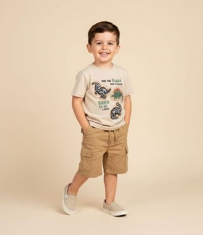 Remera Infantil con Estampa Interactiva Dinos - Talle 1 a 6 años 1