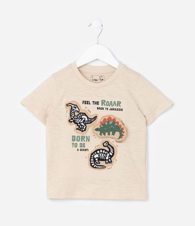 Remera Infantil con Estampa Interactiva Dinos - Talle 1 a 6 años