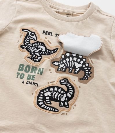 Remera Infantil con Estampa Interactiva Dinos - Talle 1 a 6 años 5