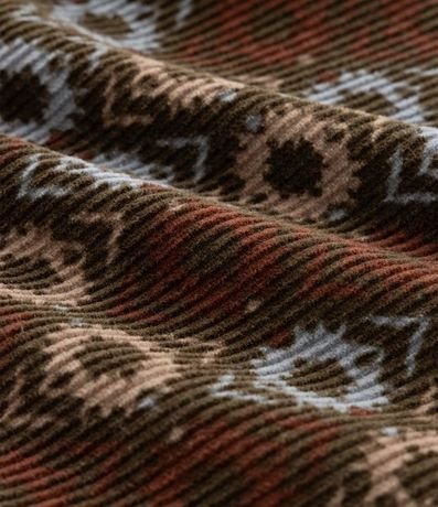 Camisa en Terciopelo con Estampado Geométrico y Bolsillo 9