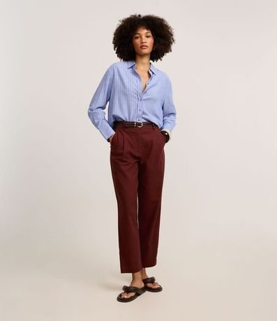 Camisa Rayada en Viscolino con Hilo Teñido 2