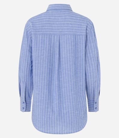 Camisa Rayada en Viscolino con Hilo Teñido 7