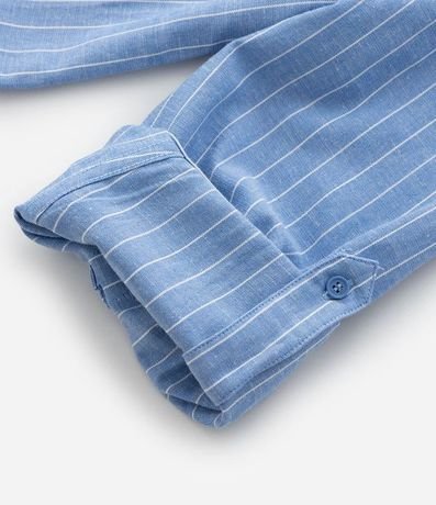 Camisa Rayada en Viscolino con Hilo Teñido 8