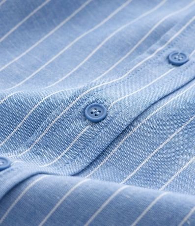 Camisa Rayada en Viscolino con Hilo Teñido 9