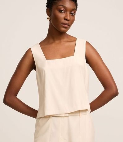 Blusa en Viscosa con Escote Cuadrado