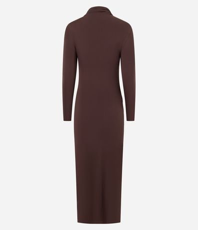 Vestido Midi en Poliamida con Cuello y Detalle Fruncido 9