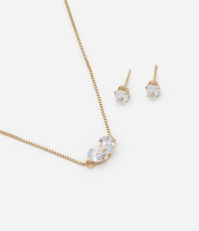 Conjunto Caravana y Collar con Ponto de Luz Oval doble