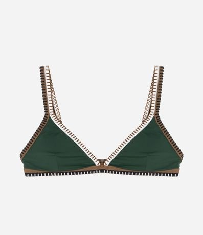 Bikini Top Triangulo Fixo en Microfibra con Costuras Contrastantes 5