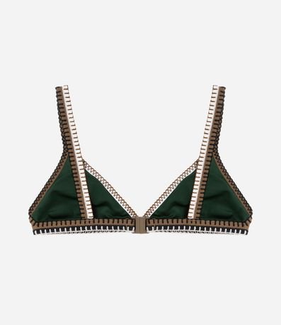 Bikini Top Triangulo Fixo en Microfibra con Costuras Contrastantes 6