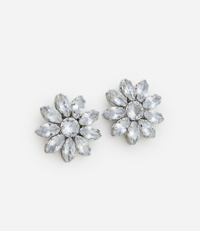 Caravana Botón de Flor en Zirconia