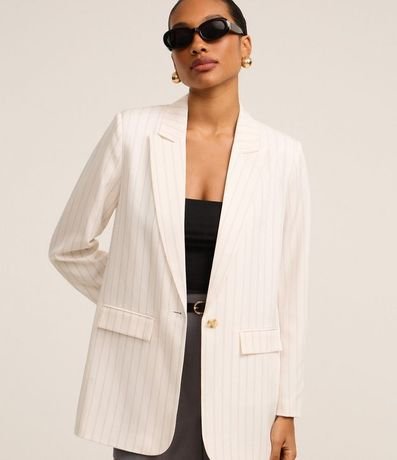 Blazer Oversized Sastre con Solapas y Rayas