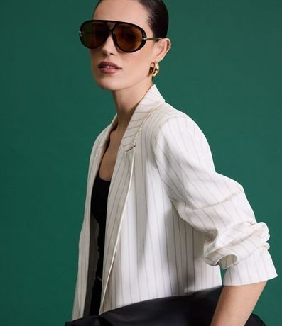 Blazer Oversized Sastre con Solapas y Rayas 3